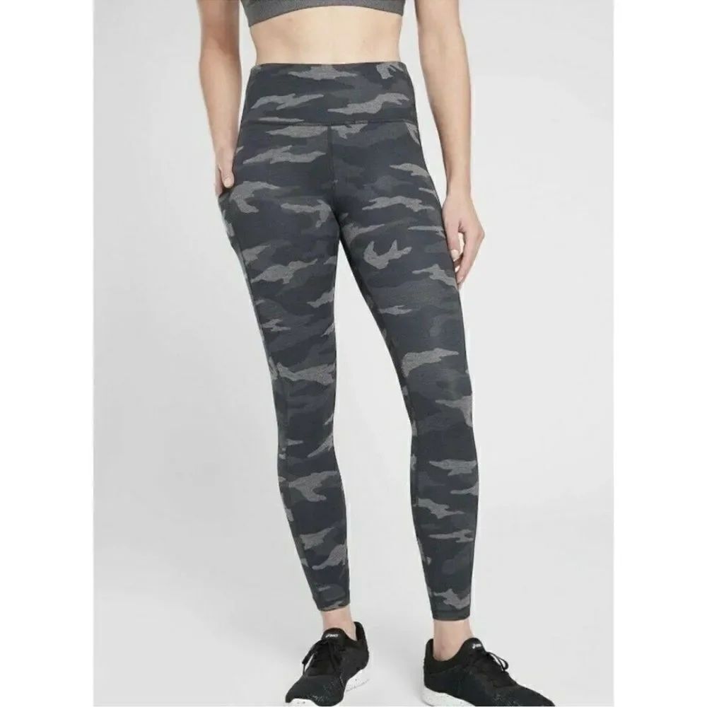 ATHLETA Ultimate Stash Pocket Camo 7/8 Tight SuperSonic Grey Women’s Size 1X